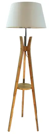 Торшер напольный Sirius FL 7107-B тренога с абажуром и полочкой - фото 2 Торшер напольный Sirius FL 7107-B тренога с абажуром и полочкой - фото 2