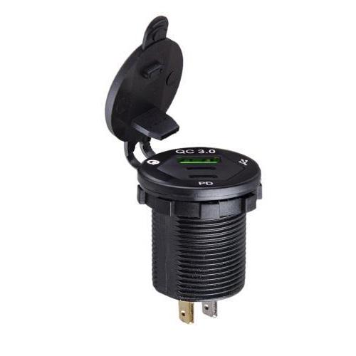 Автомобильное зарядное устройство USB 5-12 V 3,0 A + 2 Type-C + PD 12-24 В врезное в планку (00000059874) Автомобильное зарядное устройство USB 5-12 V 3,0 A + 2 Type-C + PD 12-24 В врезное в планку (00000059874)