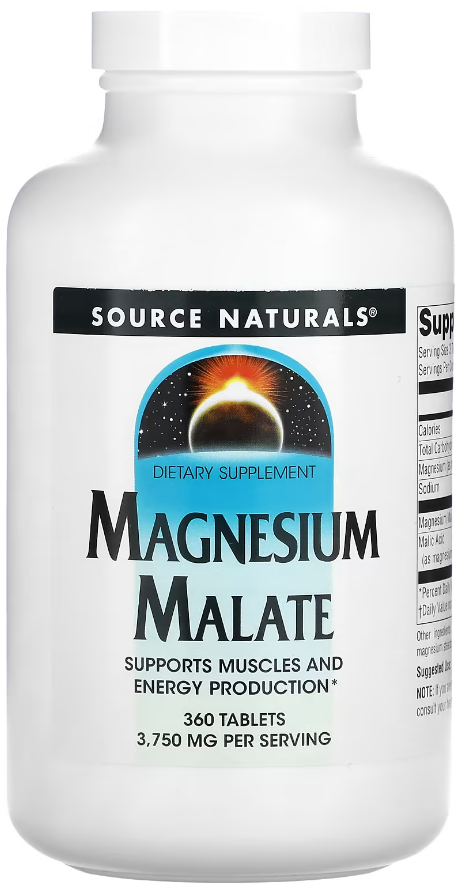 Магний Малат с яблочной кислотой Source Naturals Magnesium Malate 1250 мг 360 таблеток