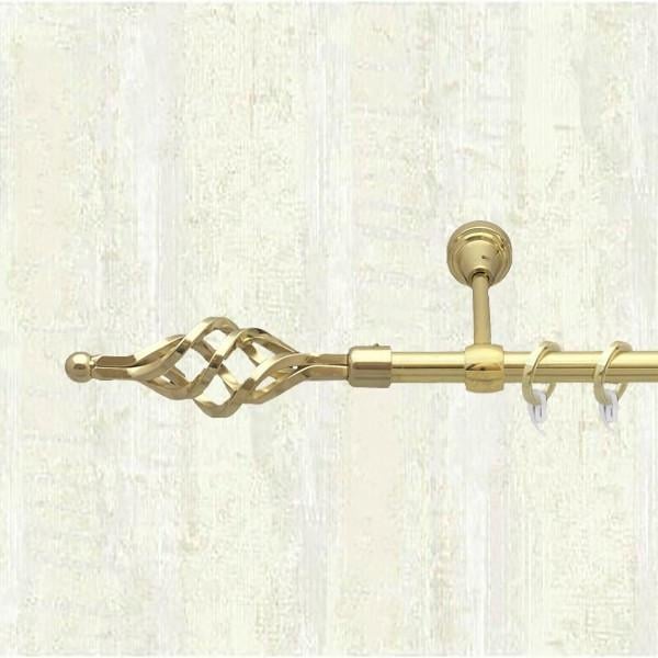 Карниз для штор Orvit Ажур имел однорядный 16 мм 300 см Золотой (000-6288)