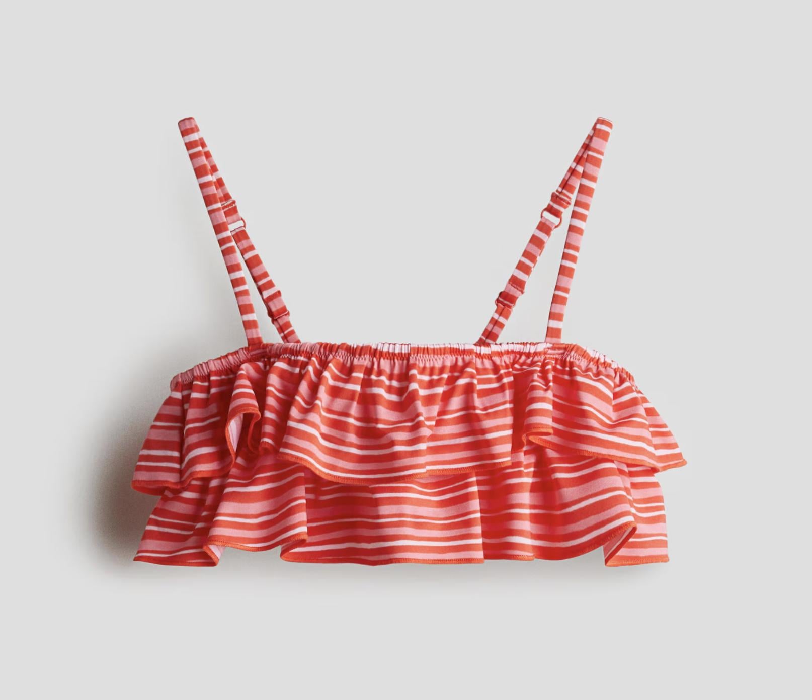 Купальный топ H&M Полоски 1284801 134-140 см Красный