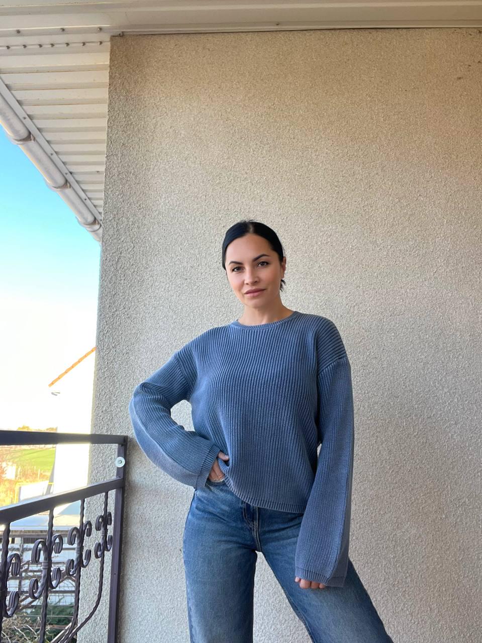 Светр жіночий A-N 875 варка в'язка OS Синій (3163) - фото 5 Светр жіночий A-N 875 варка в'язка OS Синій (3163) - фото 5