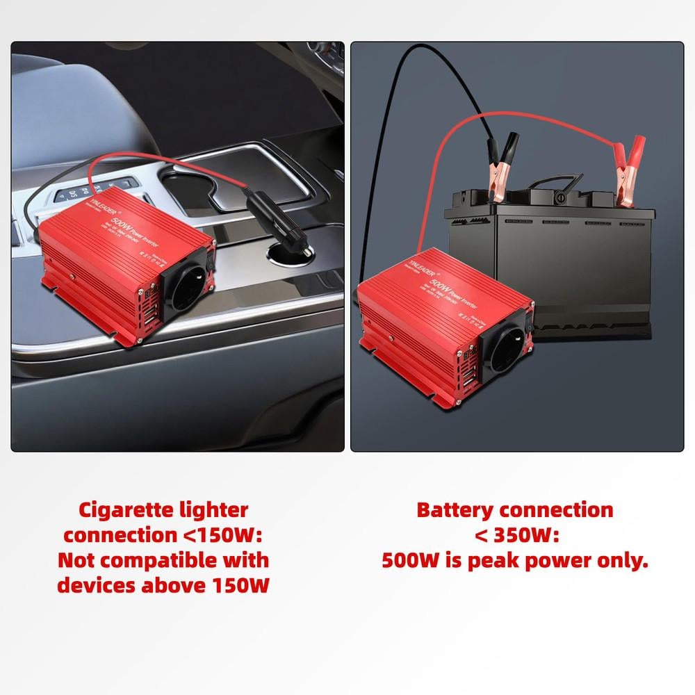 Інвертор живлення Yinleader F-500A 12В в 220В 500Вт з USB для дому авто сонячних панелей - фото 3 Інвертор живлення Yinleader F-500A 12В в 220В 500Вт з USB для дому авто сонячних панелей - фото 3