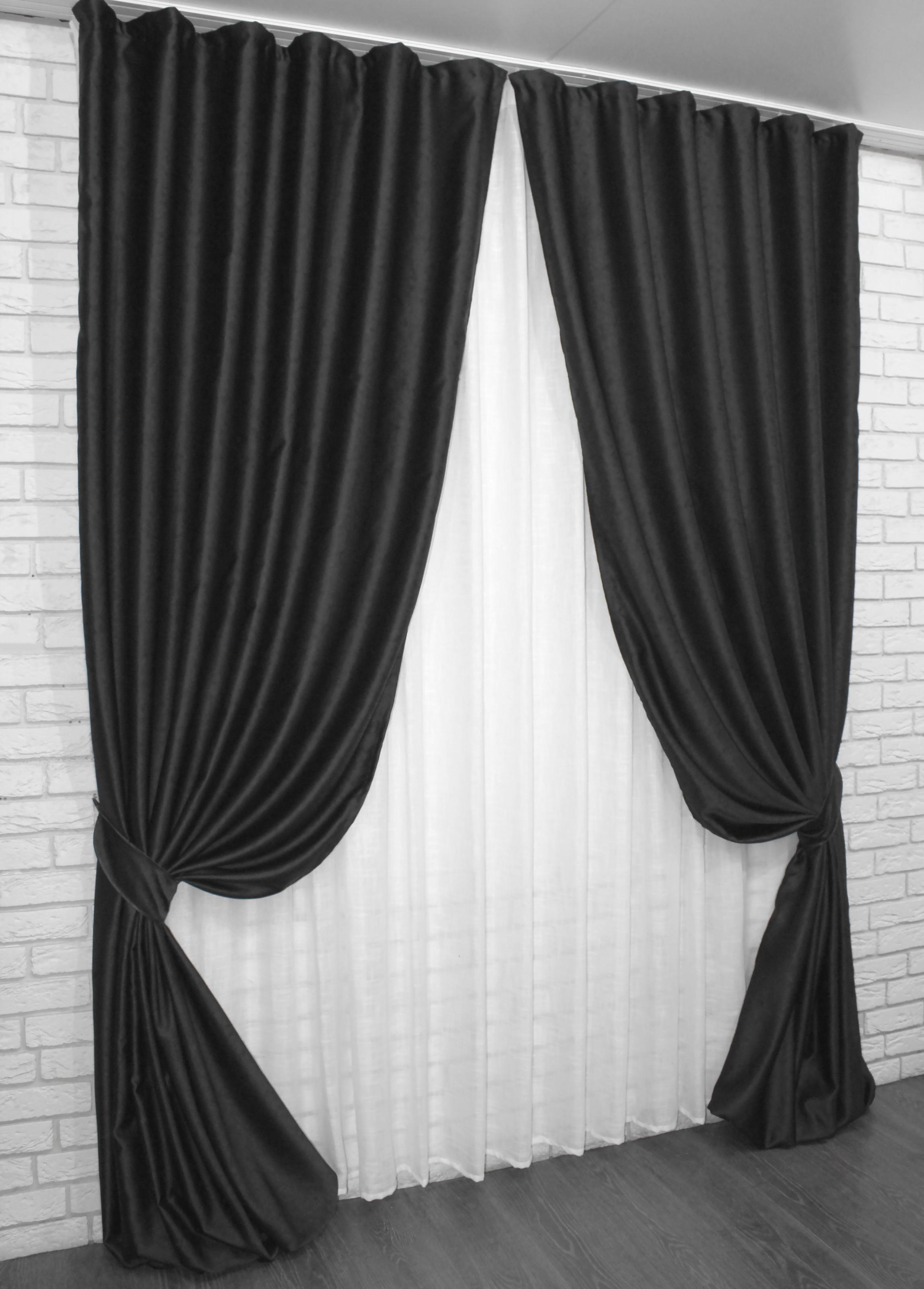 Комплект штор VR-Textil Bruno № 908ш 100х275 см 2 шт. Черный (31-289)