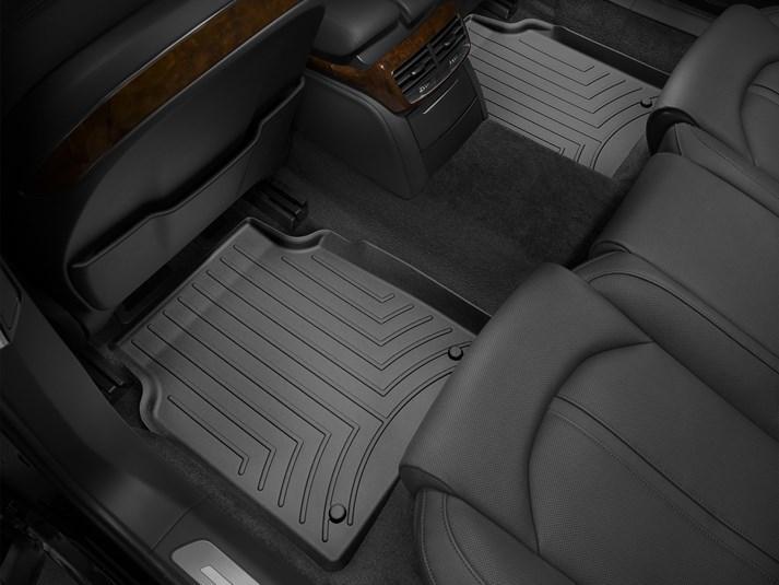 Килимки автомобільні задні лайнери WeatherTech 444202 Audi A8 2011-2018 Чорний (106909647)