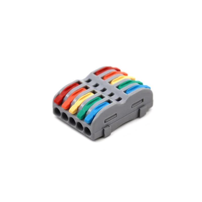 Клемма проходная Tactix 0,08-4 мм2 32А 5х1-5х1 наборная 39,5х29х14,5 мм Разноцветный (P425c)