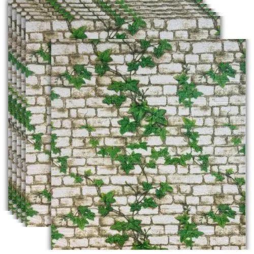 3D-панель самоклеящаяся декоративная под белый кирпич с виноградной лозой 700x770x3 мм (BPN3-014) - фото 2 3D-панель самоклеящаяся декоративная под белый кирпич с виноградной лозой 700x770x3 мм (BPN3-014) - фото 2