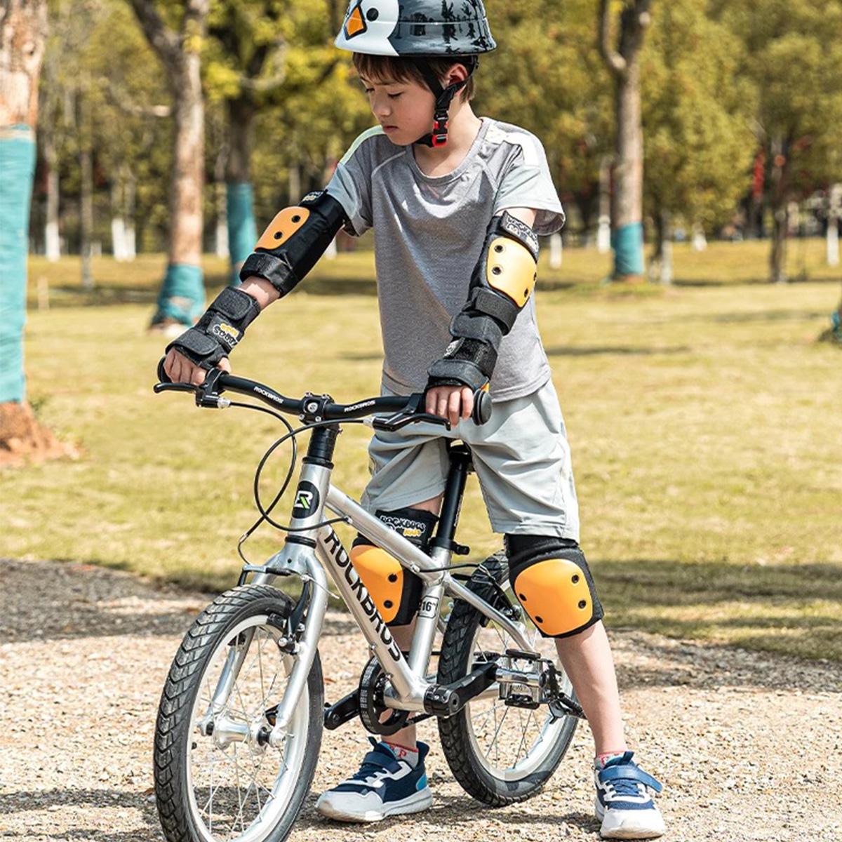 Наколінники/налокітники та пов'язки на руки ROCKBROS PE6105 M Чорний/Помаранчевий (RB-PE6105-5925) - фото 2 Наколінники/налокітники та пов'язки на руки ROCKBROS PE6105 M Чорний/Помаранчевий (RB-PE6105-5925) - фото 2