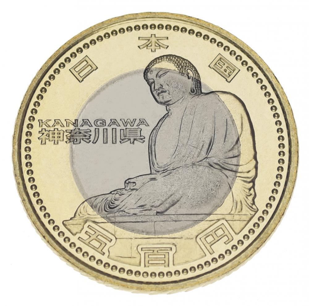 Коллекционная монета Япония 500 йен 2012 Биметалл UNC Префектуры - Канагава (М03055)