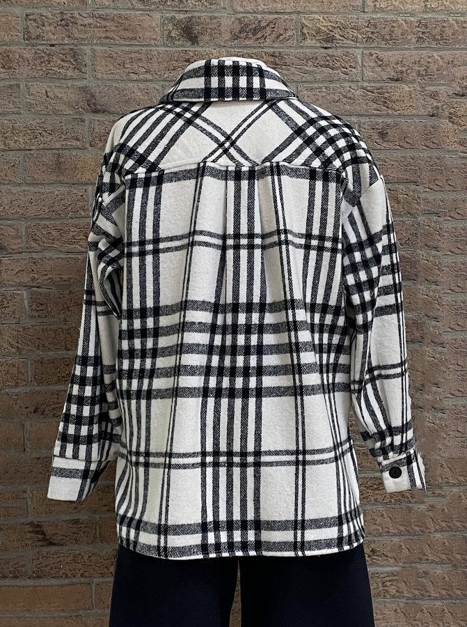 Рубашка детская теплая Клетка 0409-03 146 см Белый/Черный - фото 3 Рубашка детская теплая Клетка 0409-03 146 см Белый/Черный - фото 3