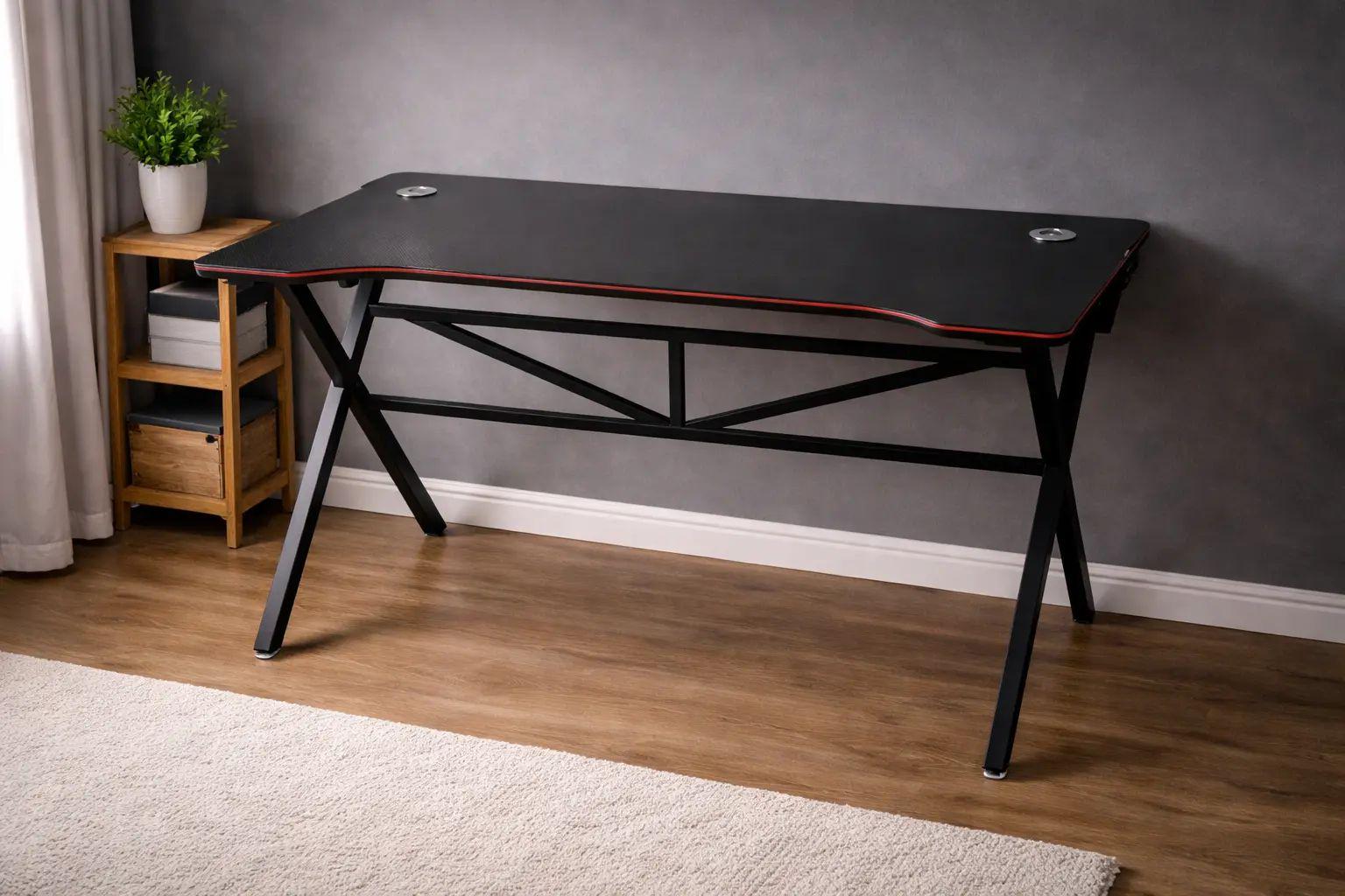 Компьютерный стол для геймеров и работы 120х60х73 см с металлической рамой Черный (opt-106221) Компьютерный стол для геймеров и работы 120х60х73 см с металлической рамой Черный (opt-106221)