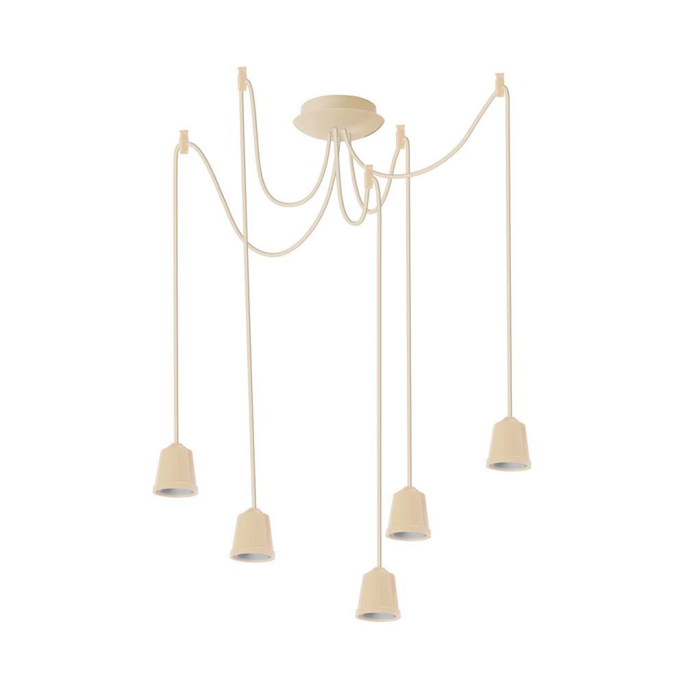 Підвісний світильник ERKA 525 стельовий 5xЕ27 2 м Слонова кістка (27551368)