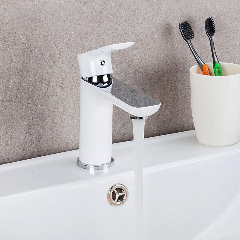 Смеситель для умывальника Gappo G1048 Белый/Хром (1034024) - фото 4 Смеситель для умывальника Gappo G1048 Белый/Хром (1034024) - фото 4