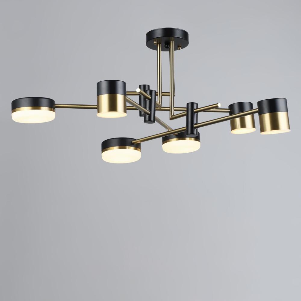 Люстра потолочная светодиодная LED Light House SRS-19694/6 BK+COP Черный/Золотой Люстра потолочная светодиодная LED Light House SRS-19694/6 BK+COP Черный/Золотой