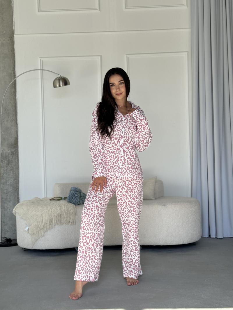 Піжама жіноча з мусліну Leo S Білий (MR26197770) - фото 2 Піжама жіноча з мусліну Leo S Білий (MR26197770) - фото 2