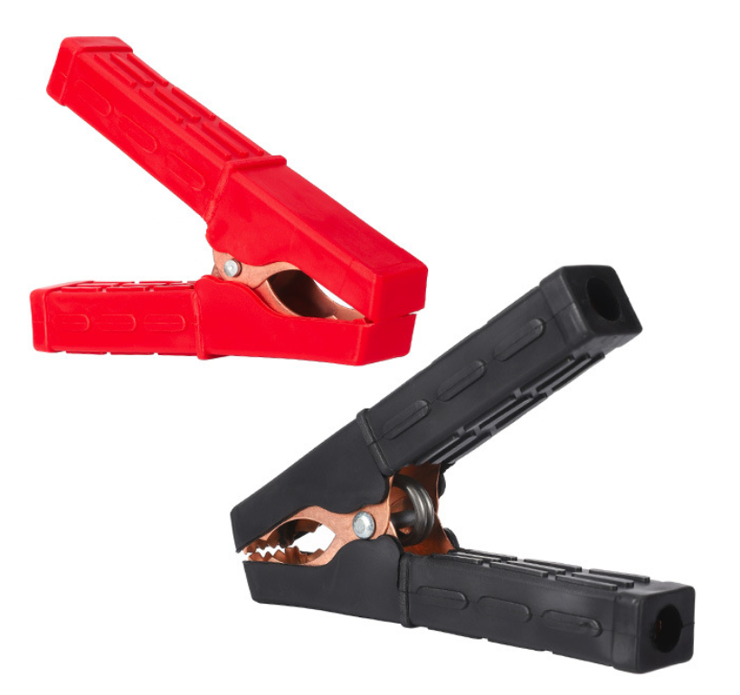 Набір акумуляторних затискачів крокодили Merlion 200а з рифленим гумовим кожухом 104 мм (YUT_V10871)