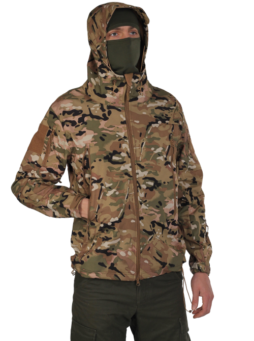 Куртка SoftShell ClefersTac A33 с капюшоном и с липучками XL Multicam (5002485XL) - фото 8