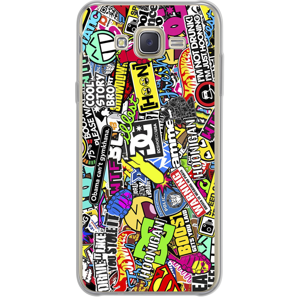 Чохол BoxFace Samsung J700H Galaxy J7 Multicolored Inscriptions Прозорий силікон (24496-up880-24496)