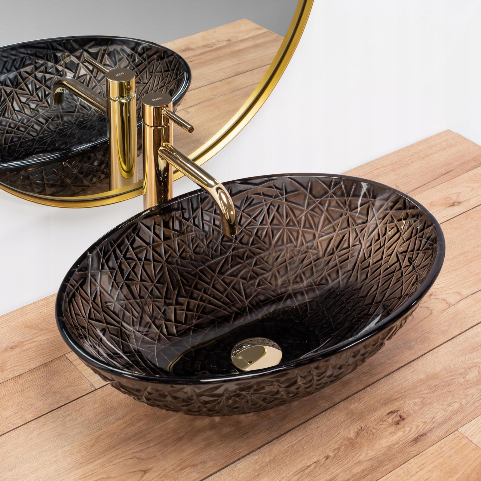 Умывальник накладной REA Frost REA-U5071 510x355x160 мм Черный (170722) - фото 2