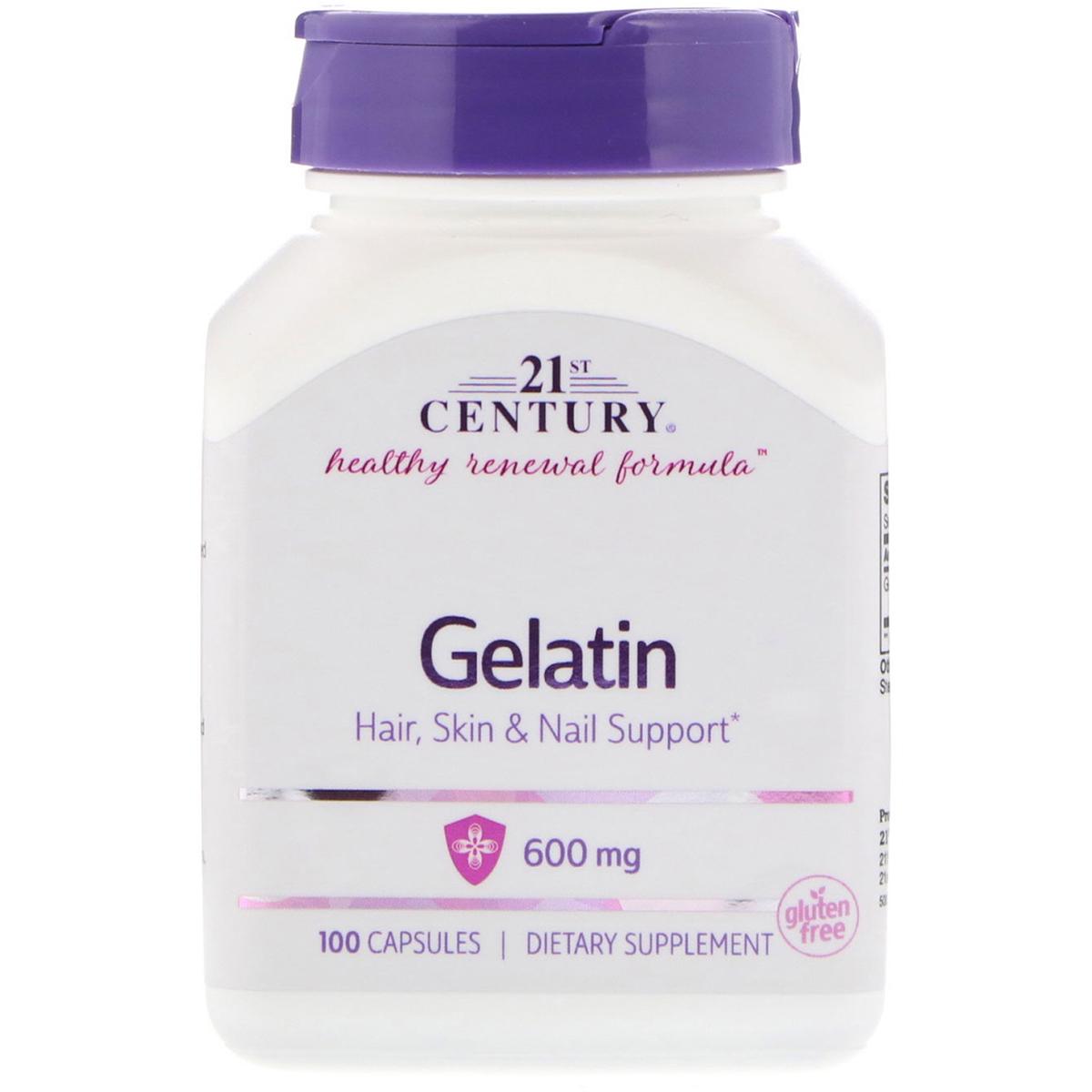 Желатин 21st Century Gelatin 600 мг 100 капсул (CEN22663)