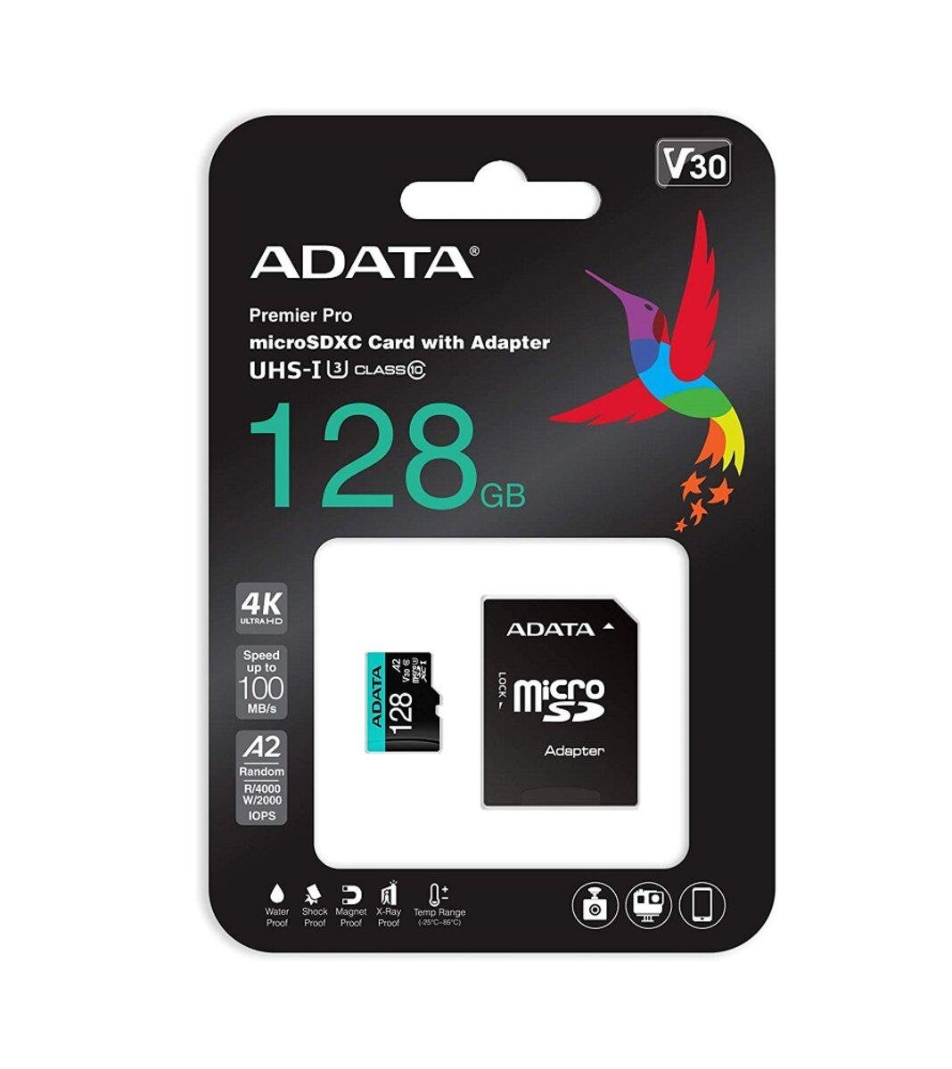 Карта памяти microSDXC ADATA Premier Pro 128 Gb Class 10 V30S A2 R-100 Mb/s W85 Mb/s (SDX128GUI3V30SA2-RA1) - фото 3