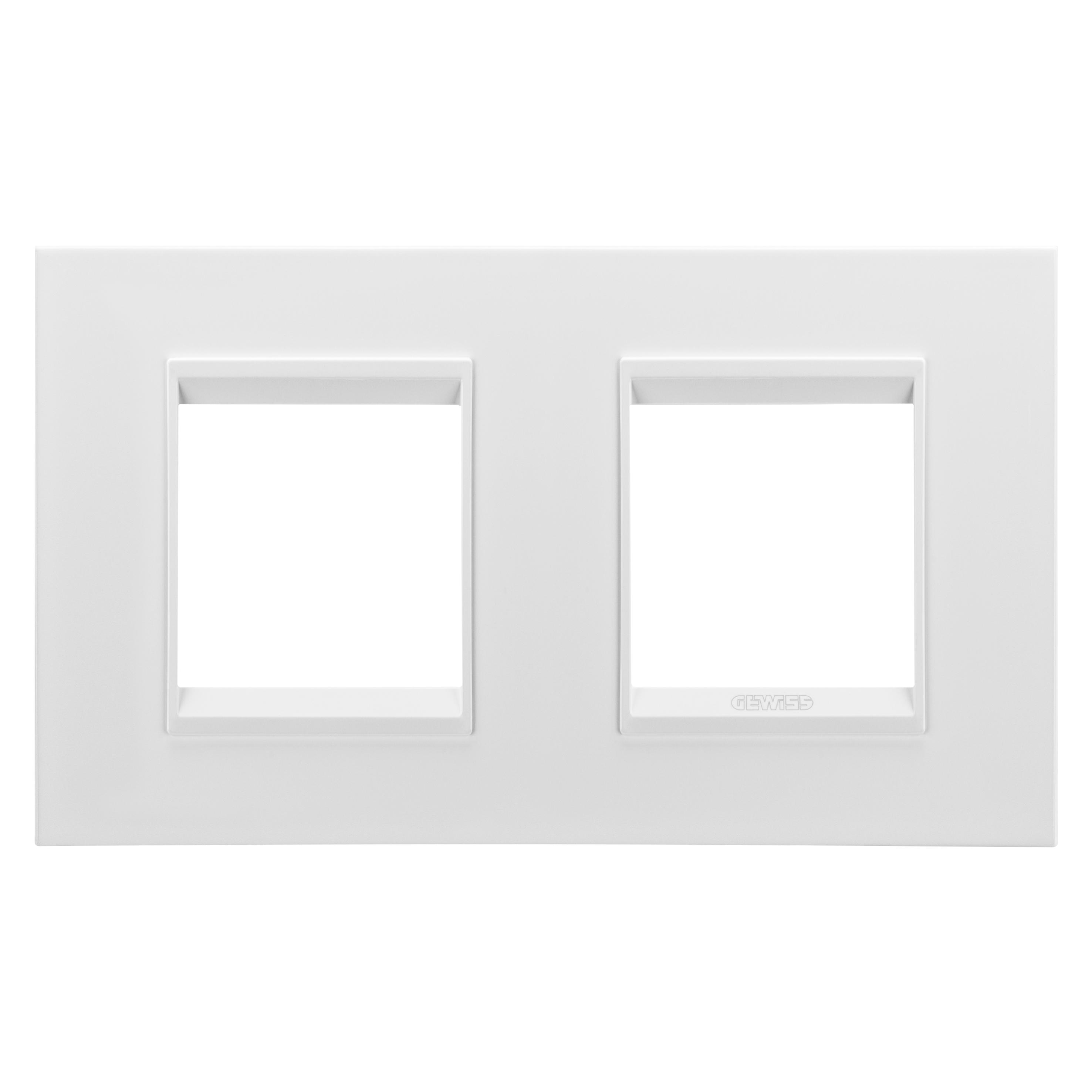 Рамка двухместная Gewiss Chorusmart LUX горизонтальная металл Белый сатиновый (GW16223XW)