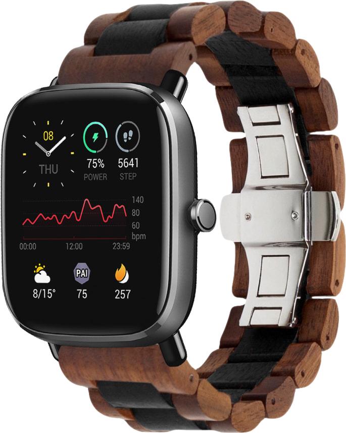 Ремешок деревянный WoodLock для Amazfit GTS 2 mini Black/Brown (28288-26) Ремешок деревянный WoodLock для Amazfit GTS 2 mini Black/Brown (28288-26)