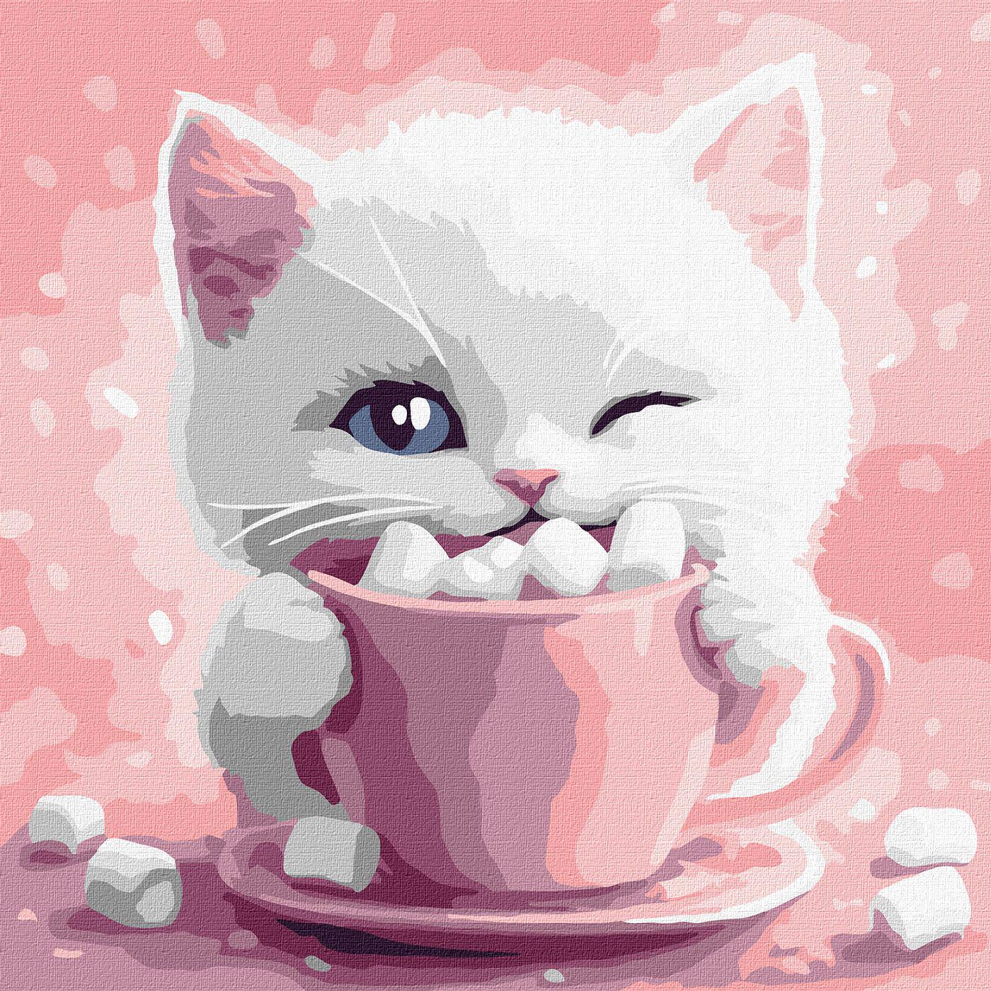 Набір для розпису по номерах Ideyka Какао для котика картина № 3 КНО6716 30x30 см (MTT-197405)