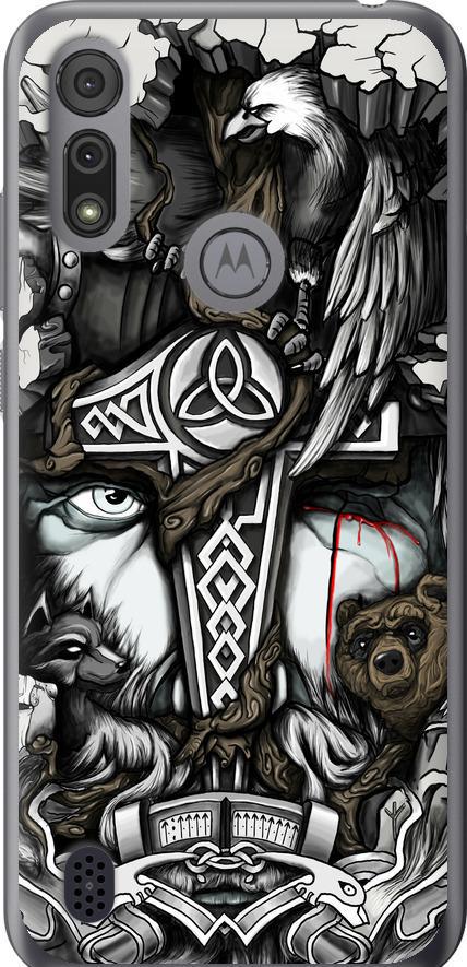 Чехол на Motorola E6s Тату Викинг (4098u-2001-42517)