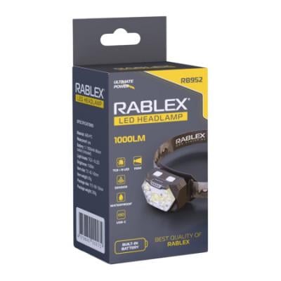 Фонарь налобный Rablex RB952 3хTG+8хLED+2хRED LED Sensor Type-C Желтый/Белый/Красный