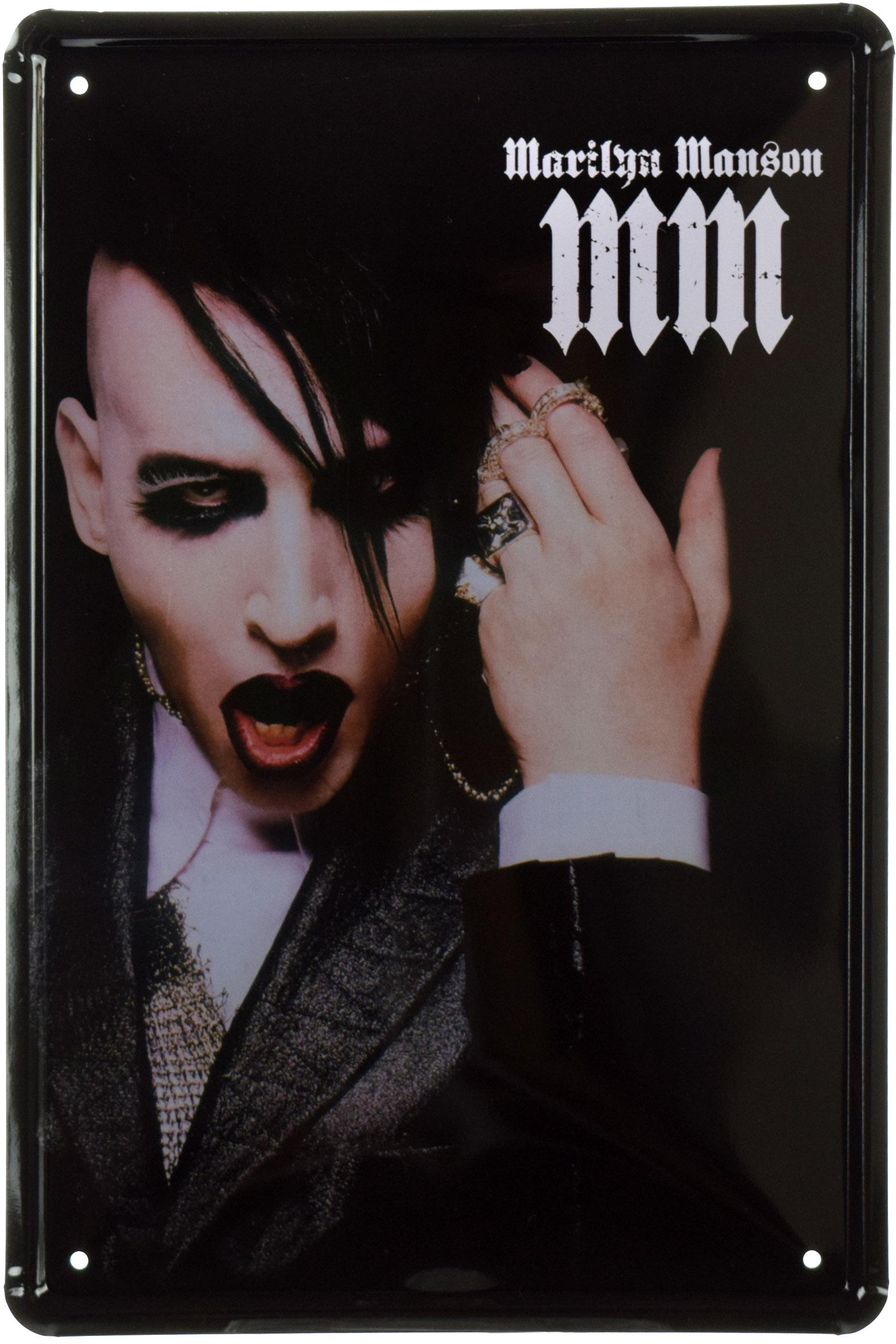 Табличка металлическая Мэрилин Мэнсон/Marilyn Manson MM 20x30 см