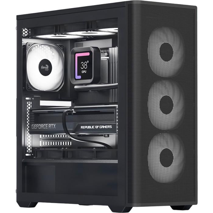 Корпус для ПК AeroCool D501A-G-BK-v2 Midi-Tower no PSU ATX/MicroATX/Mini-ITX Black (ACCM-DS01043.11)