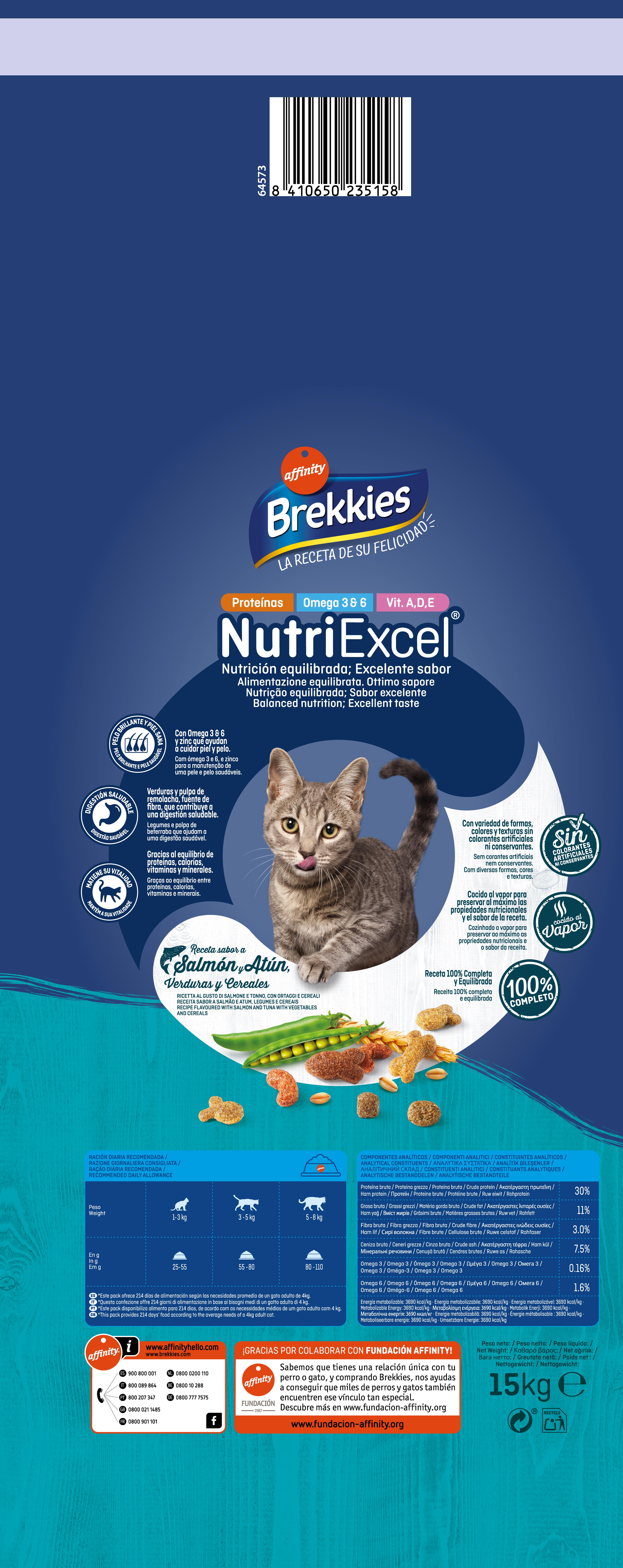 Корм для котів сухий Brekkies Cat Salmon and Tuna 15 кг - фото 2 Корм для котів сухий Brekkies Cat Salmon and Tuna 15 кг - фото 2