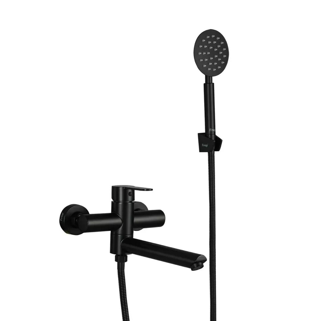Змішувач для ванни Frap H801 F32801-6 з душовим гарнітуром Чорний (2465586973)
