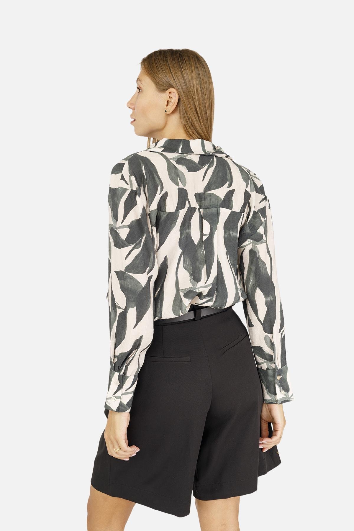 Рубашка женская ЦБ-00260851 с длинным рукавом р. 46 Зеленый (SKT001023496) - фото 3 Рубашка женская ЦБ-00260851 с длинным рукавом р. 46 Зеленый (SKT001023496) - фото 3