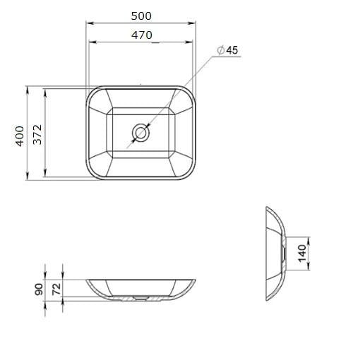 Умивальник накладний Redokss ELARA 50 cм - фото 7 Умивальник накладний Redokss ELARA 50 cм - фото 7