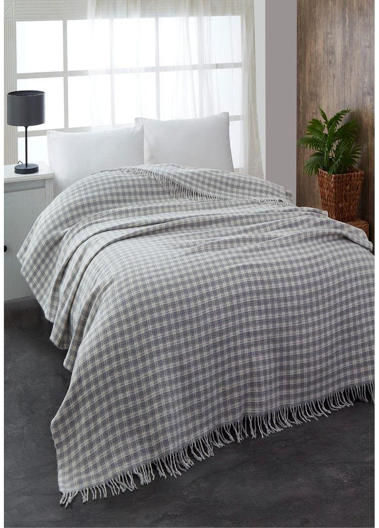 Плед-покривало бавовняний двоспальний 180x230 см Сіро-білий (TC303376065) Плед-покривало бавовняний двоспальний 180x230 см Сіро-білий (TC303376065)