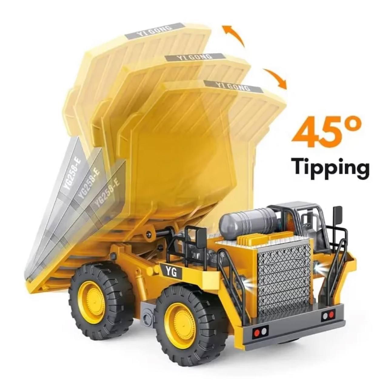 Самоскид на радіокеруванні YIGONG з звуком та світлом вантажопідйомність до 3 кг (qem-ezn-yja) - фото 6 Самоскид на радіокеруванні YIGONG з звуком та світлом вантажопідйомність до 3 кг (qem-ezn-yja) - фото 6