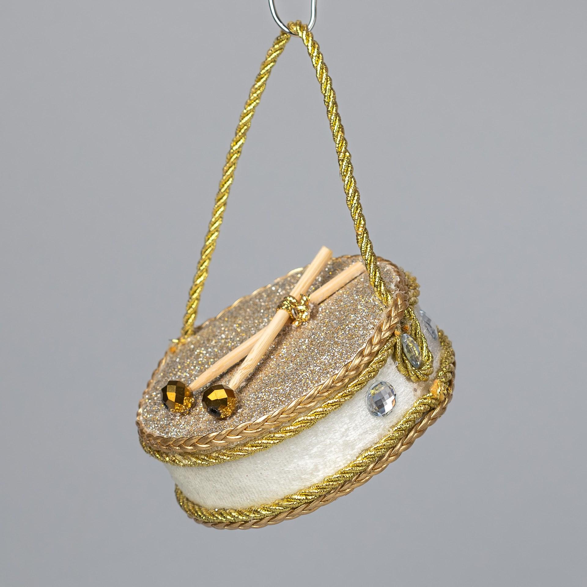 Іграшка на ялинку Флоріаль "Злата" барабан 10 см(2404)