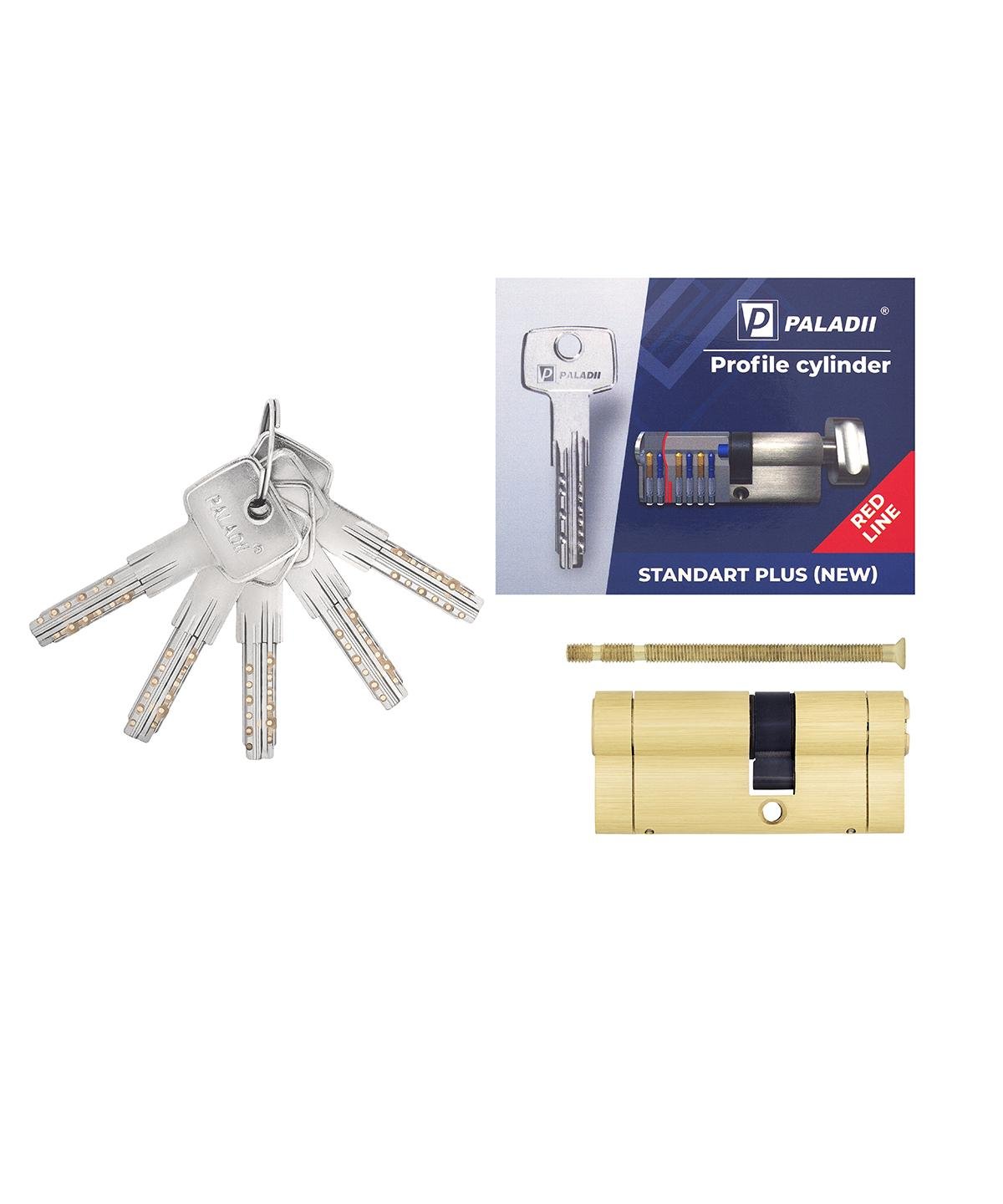 Цилиндр латунный Paladii SP new 70 мм 30x40 5 ключей SB Латунь (ПЦ169) - фото 3