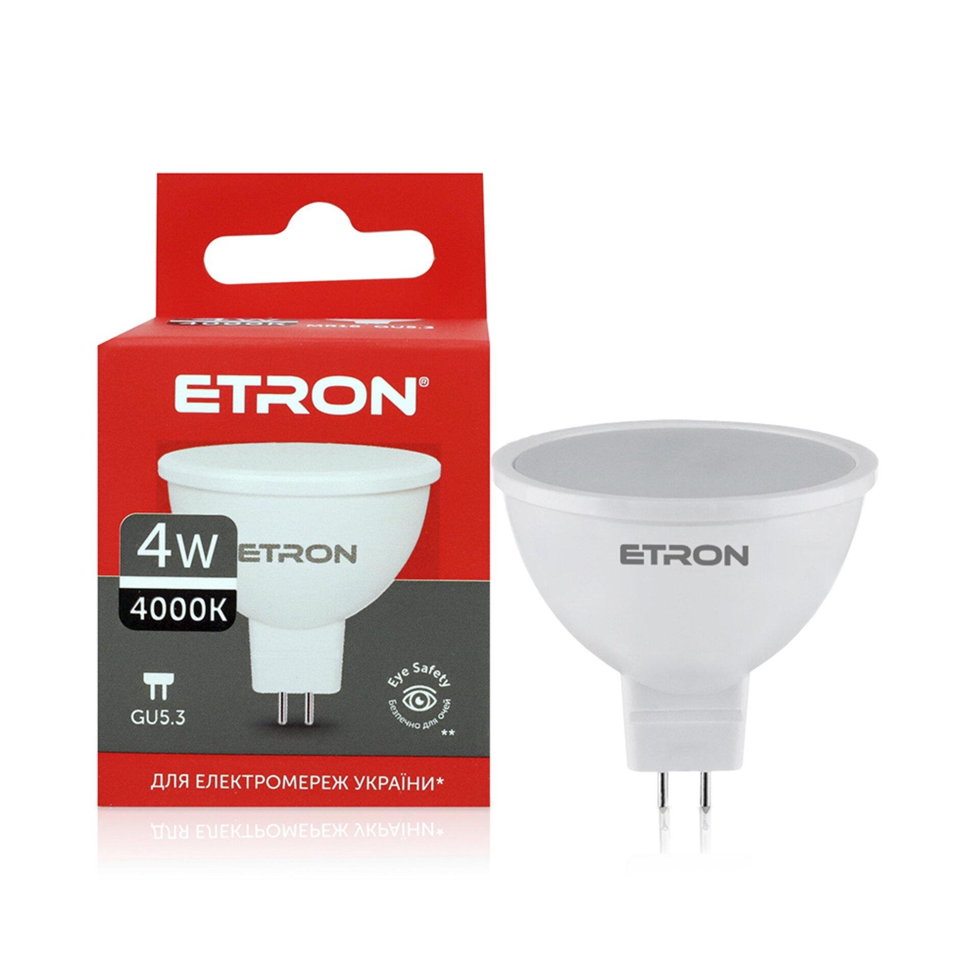 Лампа світлодіодна ETRON 1-ELP-842 GU5.3 MR16 4W 4000K