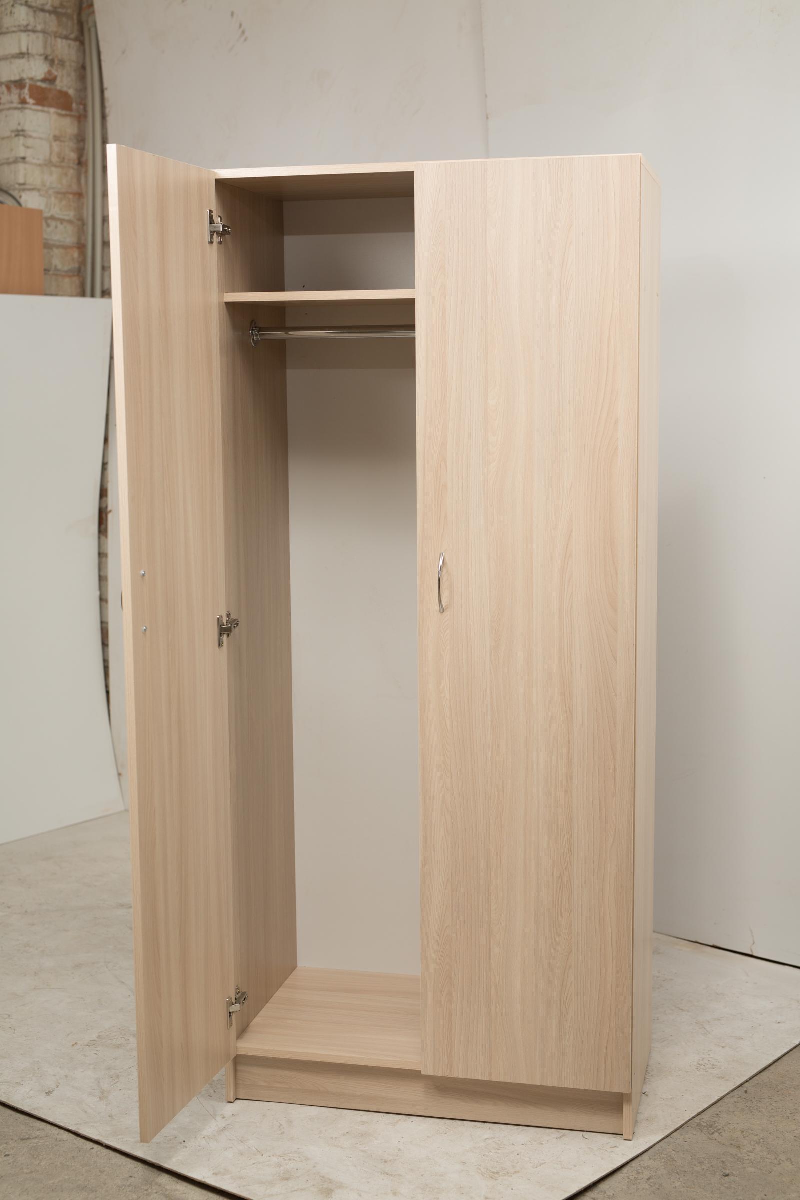 Шафа для одягу Goydalka 2-х дверна зі штангою та полицею ЛДСП/кромка ПВХ 800х450х1800 мм Дуб натуральний (42402) - фото 4 Шафа для одягу Goydalka 2-х дверна зі штангою та полицею ЛДСП/кромка ПВХ 800х450х1800 мм Дуб натуральний (42402) - фото 4