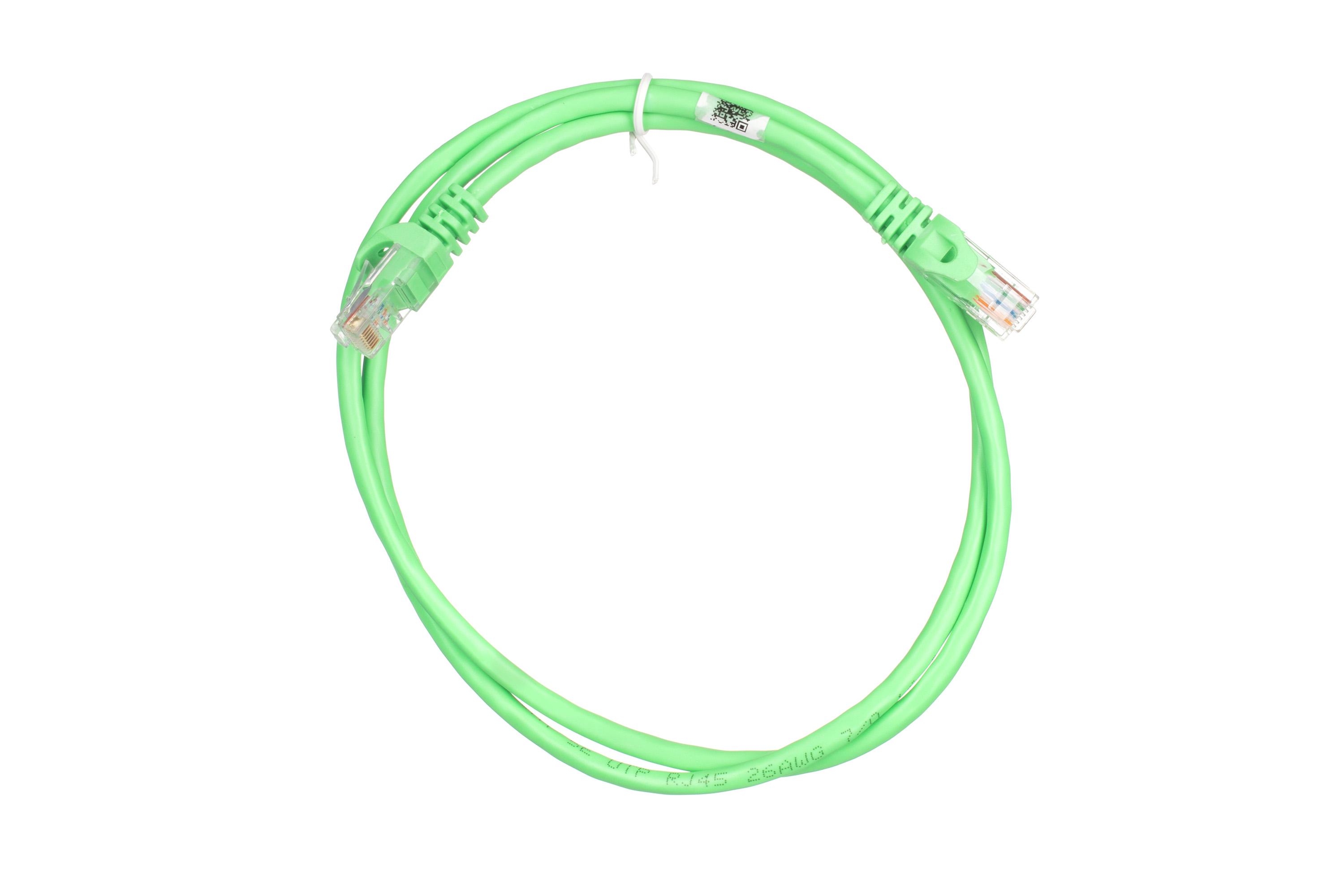 Патч-корд 2E Cat 5e 1 м з екранованою крученою парою UTP Зелений (2E-PC5ECOP-100GRN) - фото 1