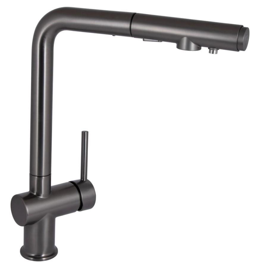 Смеситель для кухни с выдвижным изливом с подключением для питьевой воды Qtap Rozcesti QTROZ367GMB45942 (53597)
