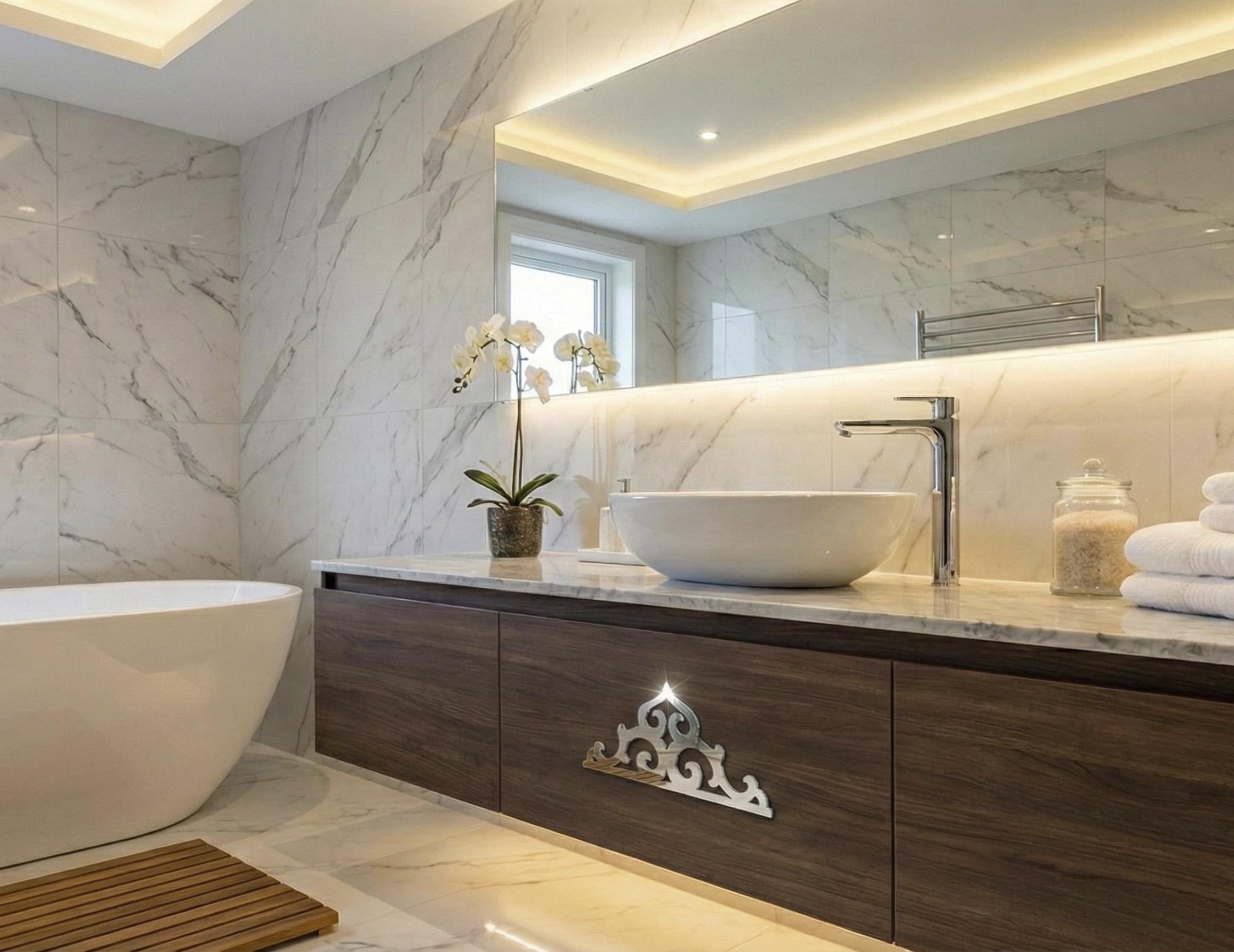 Декор зеркальный DFA Угловой узор для стен и мебели набор 2 шт. Серебристый (YA00088-S)