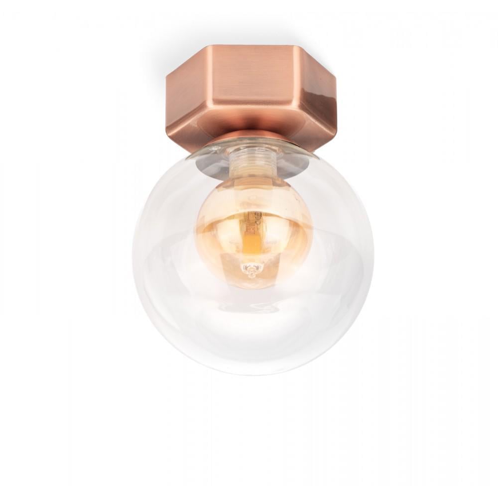 Потолочный светильник Hexa Minimalist с плафоном Copper/Amber (CL-000102/COP+AMB) - фото 1 Потолочный светильник Hexa Minimalist с плафоном Copper/Amber (CL-000102/COP+AMB) - фото 1