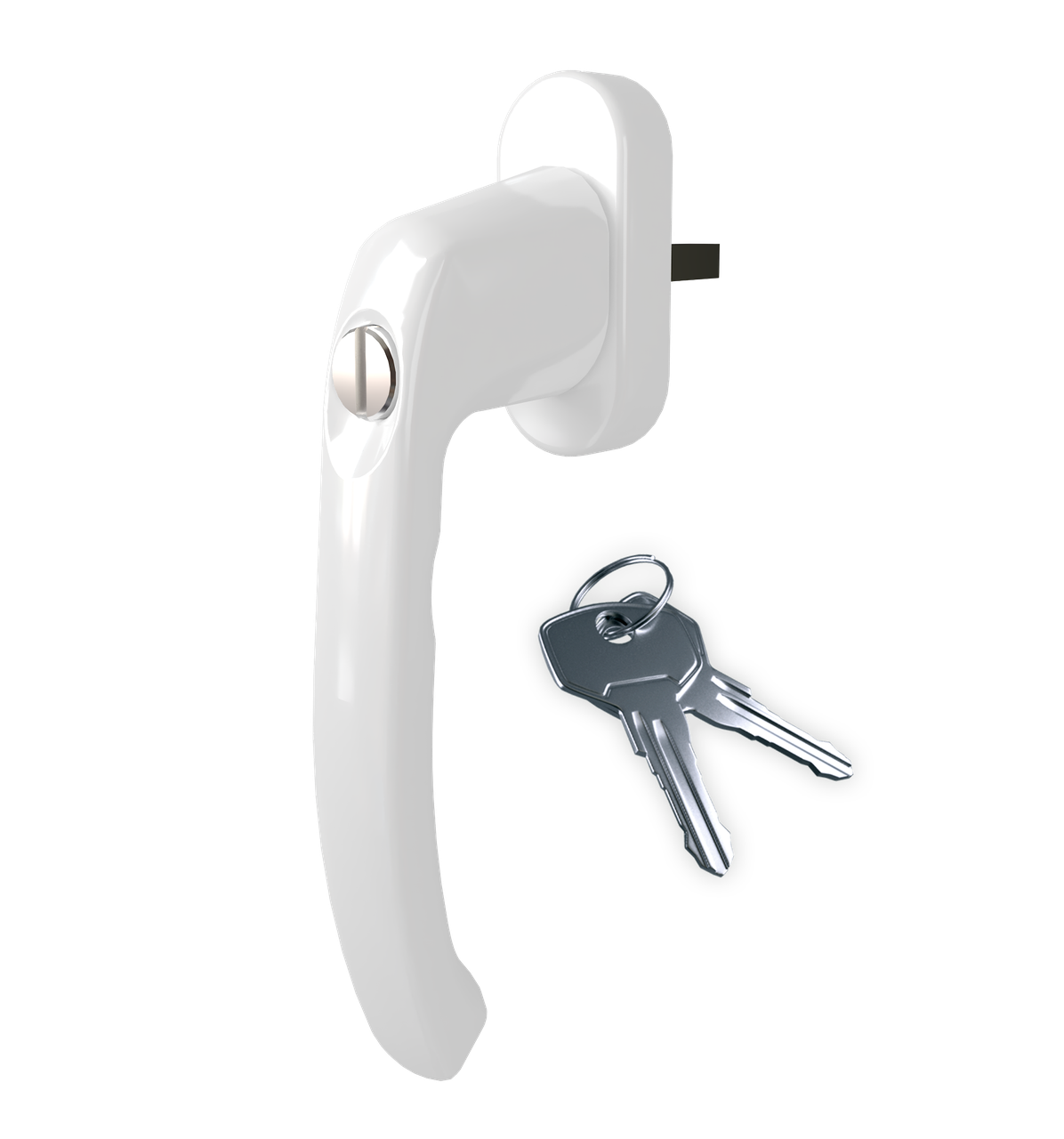 Ручка оконная ASTEX Antey WH 038 с замком Белый (WH038 RAL9016)