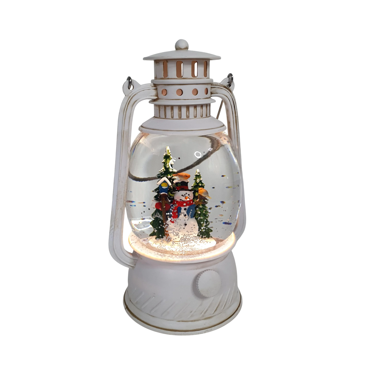 Фонарь новогодний Снеговик с LED подсветкой/музыкой и автоподдувом 20х9х9 см Белый (LSC-17-White)