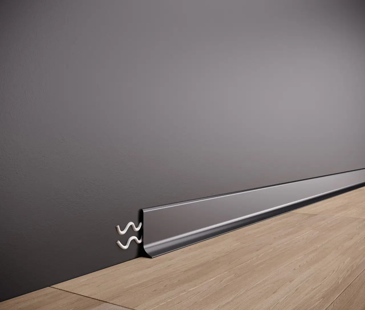 Плинтус алюминиевый накладной SVP-40B 40x11x2600 мм Черный (25548364)