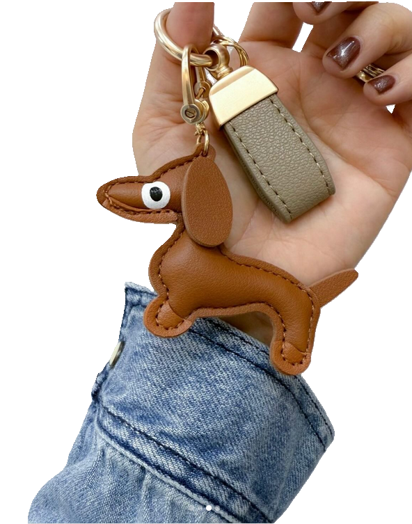 Брелок-подвеска в стиле Hermes Такса Элит на сумку косметичку пенал Коричневый - фото 2 Брелок-подвеска в стиле Hermes Такса Элит на сумку косметичку пенал Коричневый - фото 2